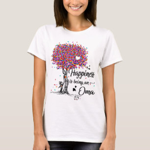 Camiseta Felicidade É Ser Um Dia de as mães Óma Bonito Dons