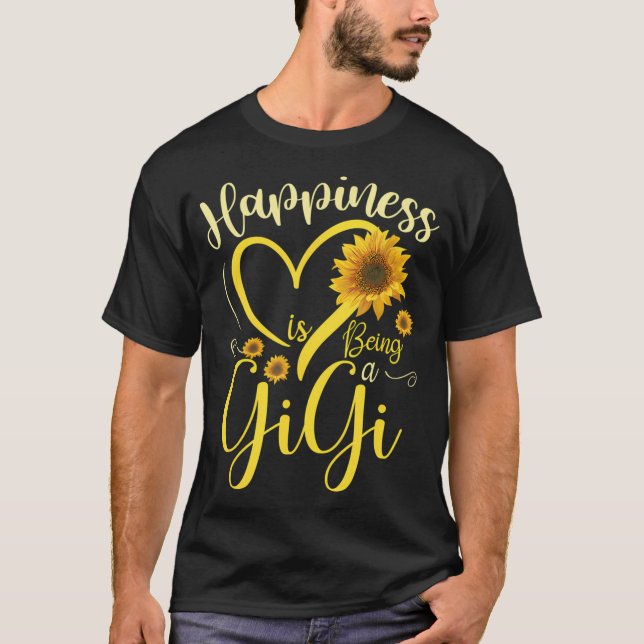 Camiseta Felicidade É Ser Um Gigi Dia de as mães De Girasso (Frente)