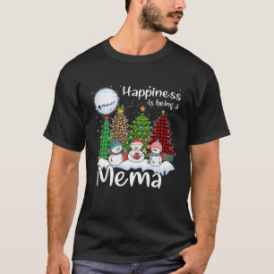 Camiseta Felicidade É Ser Um Mema Árvore De Natal Leopard