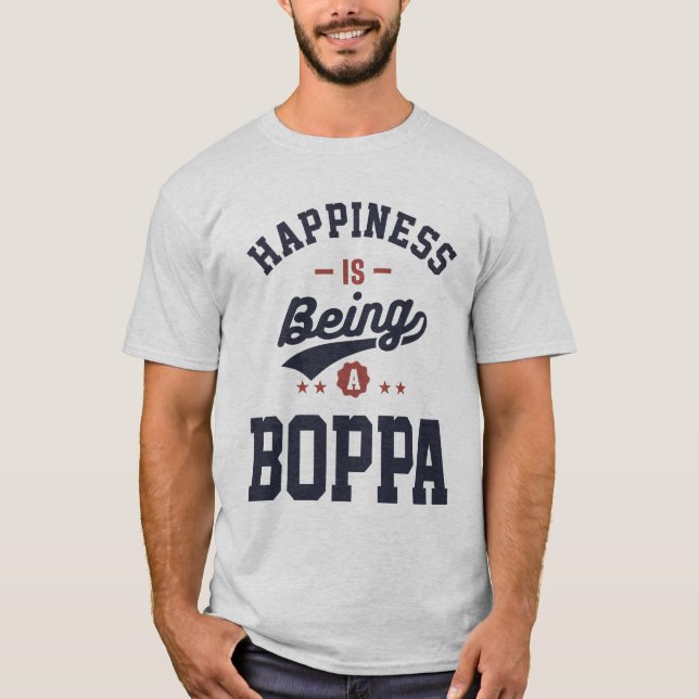 Camiseta Felicidade é ser um vovô engraçado de Boppa (Frente)