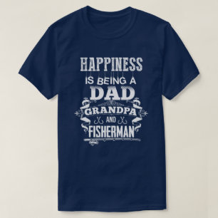 Camiseta Felicidade É Ser Um Vovô Pai E Pescador