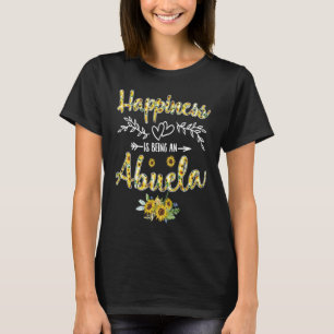 Camiseta Felicidade É Ser Uma Abuela Mulher Decor De Girass