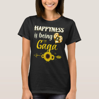 Camiseta Felicidade É Ser Uma Avó Gaga Girassol Mãe