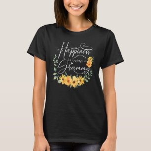 Camiseta Felicidade é Ser Uma Avó Mulheres Flor Decoração G