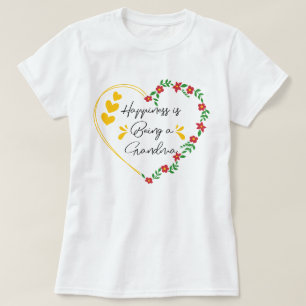 Camiseta Felicidade É Ser Uma Avó Nova Avó Bonita