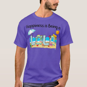Camiseta Felicidade É Ser Uma Lua Feliz De Praia De Lala Su