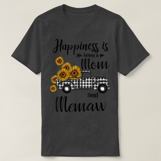 Camiseta Felicidade É Ser Uma Mãe E Um Dons De Girassol De  (Frente do Design)
