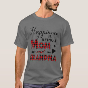 Camiseta Felicidade É Ser Uma Mãe E Vovó Xadrez Bebê E
