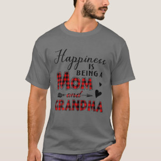 Camiseta Felicidade É Ser Uma Mãe E Vovó Xadrez Bebê E