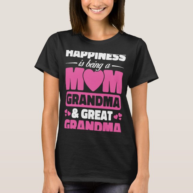 Camiseta Felicidade É Ser Uma Mãe Excelente Avó Mãe Mãe Da (Frente)
