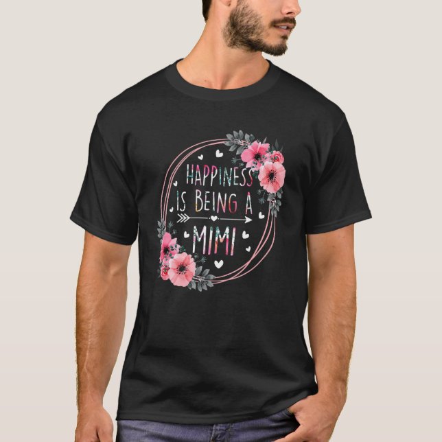 Camiseta Felicidade é ser uma mãe florescente mimi D (Frente)
