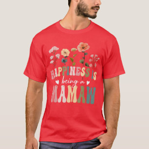 Camiseta Felicidade é Ser uma Mamãe Floral Design Mamãe Mot
