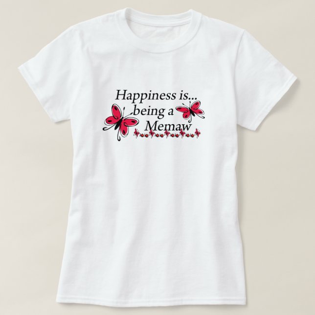 Camiseta Felicidade é ser uma Memaw BORBOLETA (Frente do Design)