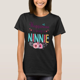 Camiseta Felicidade É Ser Uma Nove Mulher Deco Floral