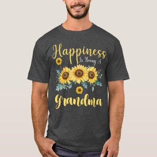 Camiseta Felicidade é ser uma vovó da mãe de girassol