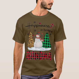 Camiseta Felicidade é ser vovó Snowman Feliz Natal