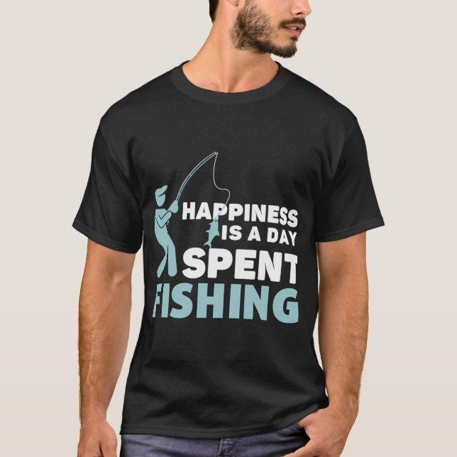 Camiseta Felicidade é um dia passado pescando (Frente)