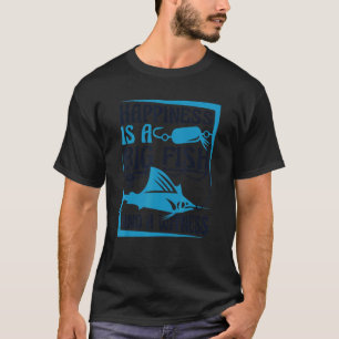 Camiseta Felicidade É Um Grande Peixe E Uma Testemunha Angl