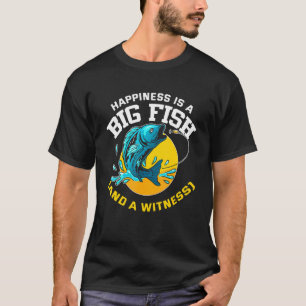 Camiseta Felicidade é um Grande Peixe e uma Testemunha - Pe