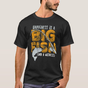 Camiseta Felicidade é um grande peixe e uma testemunha pesc