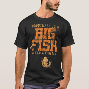 Camiseta Felicidade É Um Grande Peixe E Uma Testemunha Pesc