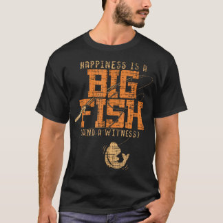 Camiseta Felicidade É Um Grande Peixe E Uma Testemunha Pesc