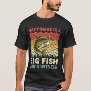 Camiseta Felicidade É Um Grande Peixe E Uma Testemunha Vint