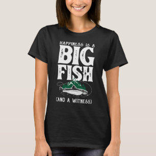 Camiseta Felicidade É Um Grande Peixe Pescador Pescador Pe