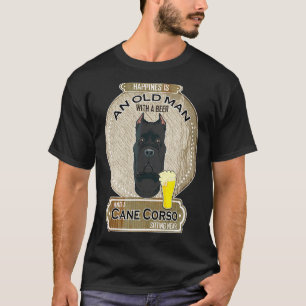 Camiseta Felicidade É Um Homem Velho Com Um Cane Corso De C