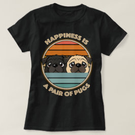 Camiseta Felicidade é um Par de Pugs Cute Pug