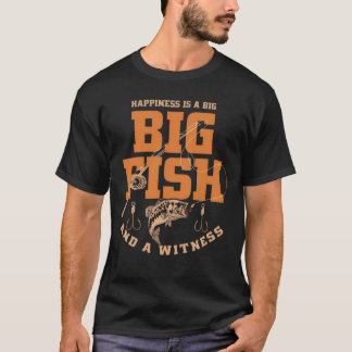 Camiseta Felicidade é um peixe grande, amantes da pesca