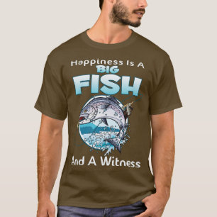 Camiseta Felicidade É Um Peixe Grande E Uma Pesca De Testem