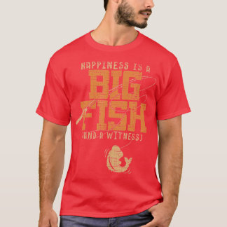 Camiseta Felicidade É Um Peixe Grande E Uma Testemunha Engr