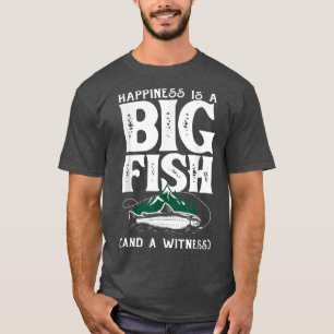 Camiseta Felicidade É Um Pescado Engraçado Pescador Fisher