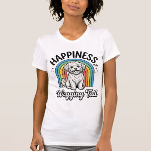 Camiseta Felicidade é um rabo abanando Design de amante de