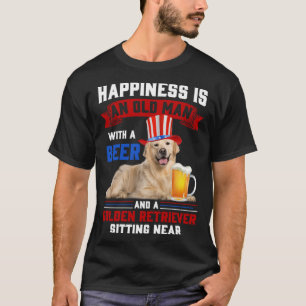 Camiseta Felicidade É Um Velho Com Cerveja E Ouro R