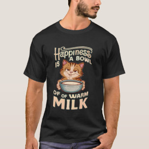 Camiseta Felicidade é uma Tigresa Amante de Gato Bebendo Le