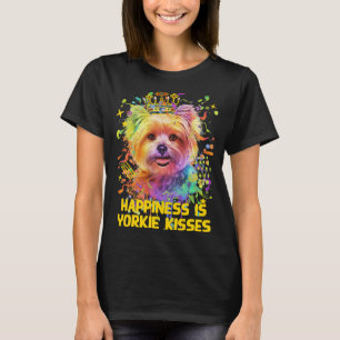 Camiseta Felicidade é Yorkie Kisses Yorkshire Terrier Dog