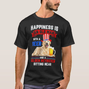 Camiseta Felicidade engraçada é um homem velho com uma cerv