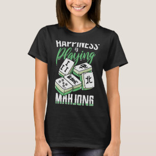 Camiseta Felicidade Engraçada Está Jogando Mahjong Com As G
