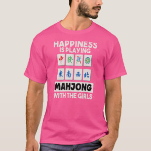 Camiseta Felicidade Está Jogando Mahjong Com Meninas Chines