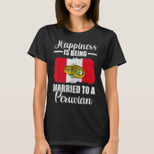 Camiseta Felicidade Está Sendo Casada Com Um Casamento Peru