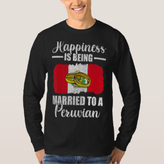 Camiseta Felicidade Está Sendo Casada Com Um Casamento Peru