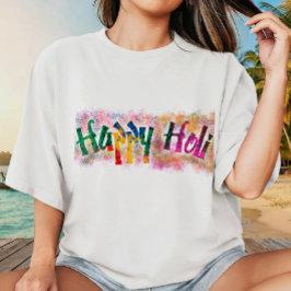 Camiseta Felicidade Festival de Cores Holi Design Multi Cor