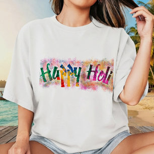 Camiseta Felicidade Festival de Cores Holi Design Multi Cor
