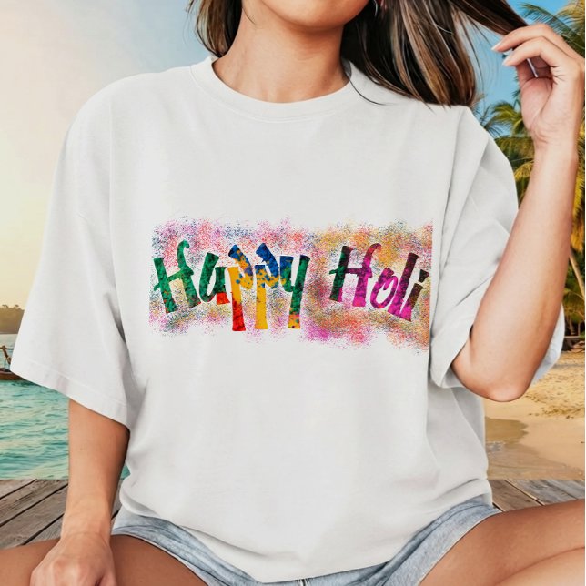 Camiseta Felicidade Festival de Cores Holi Design Multi Cor (Criador carregado)