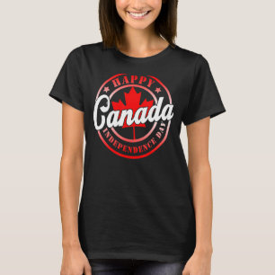 Camiseta Felicidade no Dia do Canadá Feliz Cartaz no Dia do