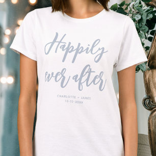 Camiseta Felicidade para sempre Casamento Personalizado Azu