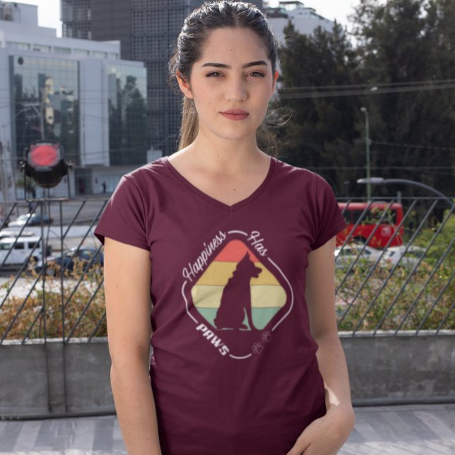 Camiseta Felicidade tem patas Design (Criador carregado)