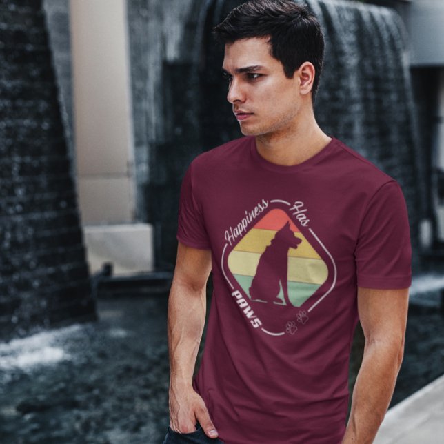 Camiseta Felicidade tem patas Design (Criador carregado)